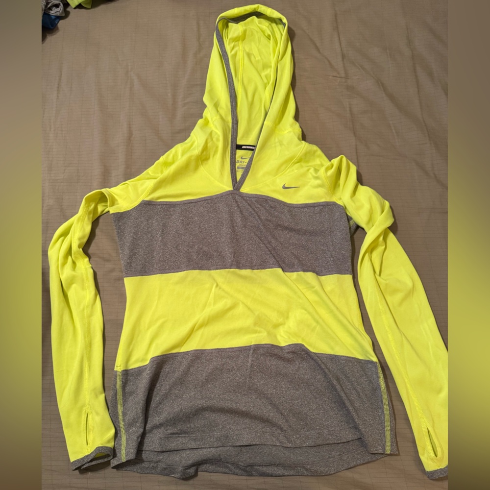 Nike Yellow and Gray Dri-FIT Top